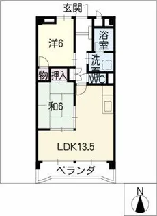 サウスヒルズ大清水【6階】の間取り
