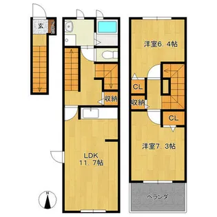 2LDKの間取り画像