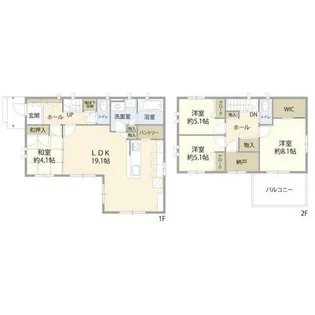 愛知県大府市北山町1丁目【一戸建】の間取り