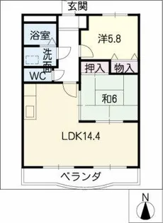 ノースフェザント【2階】の間取り