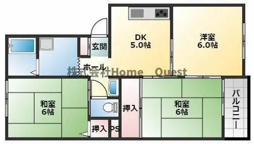 若草ハイツ【3階】の間取り