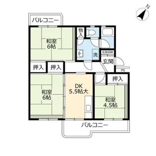 UR金鶏【0020408号室】の間取り