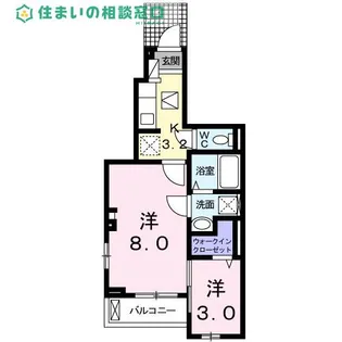 愛知県西尾市寺津町矢田堺【アパート】の間取り