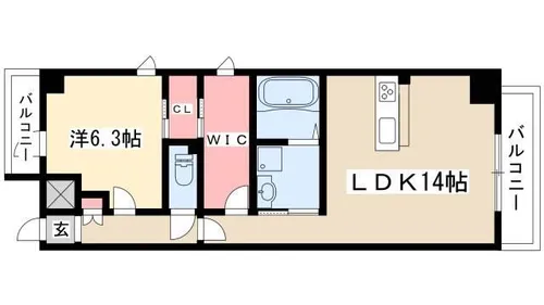 ファインブルーム新栄(旧グロリオーサ)【0803号室】の間取り