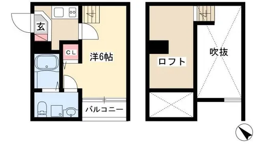 ベルトピア上飯田【102号室】の間取り
