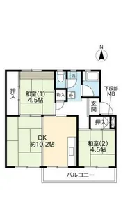 UR桂木【0120502号室】の間取り