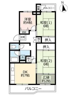 UR洛西新林北【0160103号室】の間取り