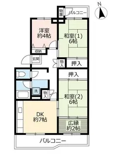 UR洛西新林北【0160103号室】の間取り