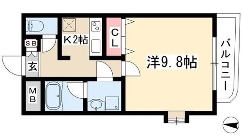 エルムアベニュー藤【202号室】の間取り