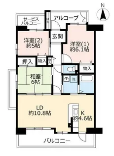 URアーバンラフレ鳴子【0070410号室】の間取り