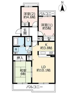 UR高槻・阿武山十番街【0020205号室】の間取り