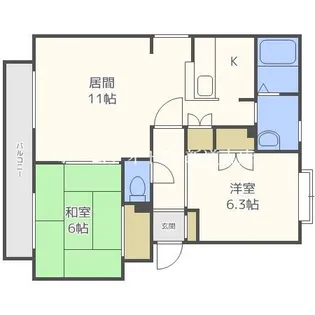 パークハイツE【402号室】の間取り