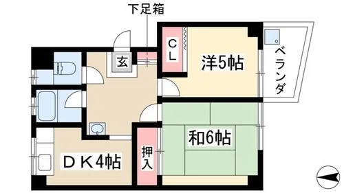 第二宮木ビル【304号室】の間取り
