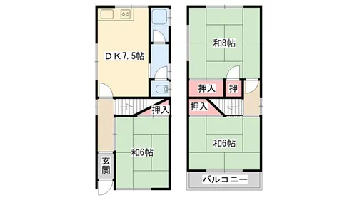 大阪府寝屋川市萱島信和町【一戸建】の間取り