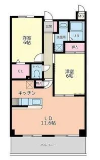 センチュリーパーク十一屋【203号室】の間取り