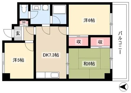 ライオンズマンション虹ヶ丘【0412号室】の間取り