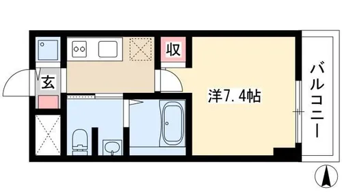 カーサビアンカ黒川【5階】の間取り