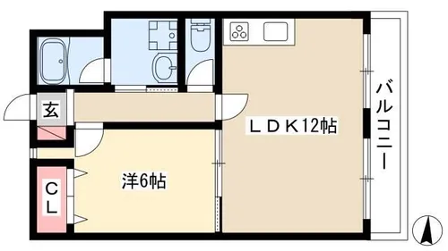 コーポ名倉【4階】の間取り