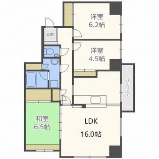 Kレジデンス山鼻【5階】の間取り