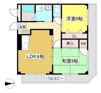 プレステージ西浦【1階】の間取り