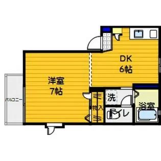 ソレイユ西片江C【202号室】の間取り
