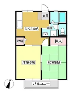 パナハイツ カトレア【1階】の間取り