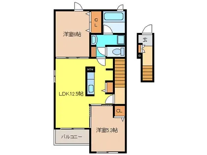 プラシード白山Ⅱ【2階】の間取り