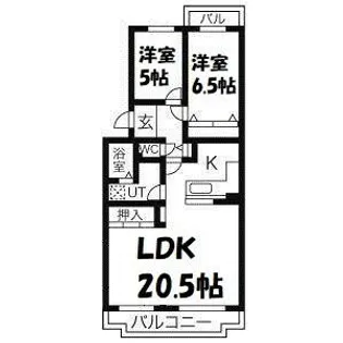 オーク・ヒルズ川名山【3階】の間取り