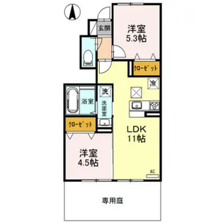 ノヴル ラフィーネ【1階】の間取り