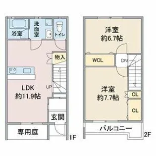 愛知県名古屋市守山区四軒家1丁目【タウンハウス】の間取り