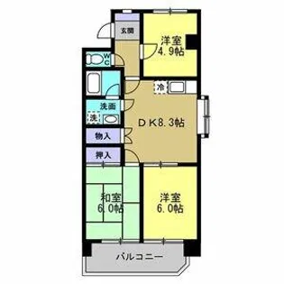 メゾン島田【101号室】の間取り