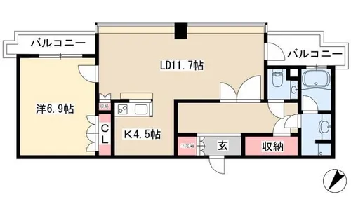 千種タワーヒルズ【1707号室】の間取り