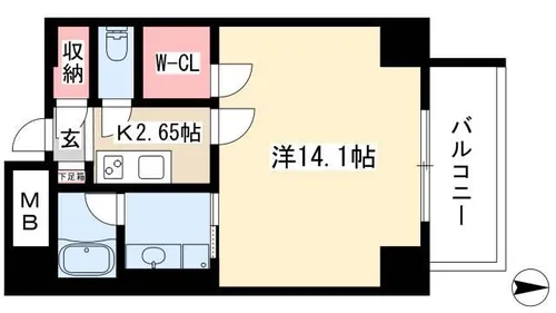 Blancasa 久屋大通【301号室】の間取り