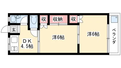 サンハイツ【102号室】の間取り