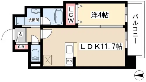 エルミタージュ桜山【4階】の間取り