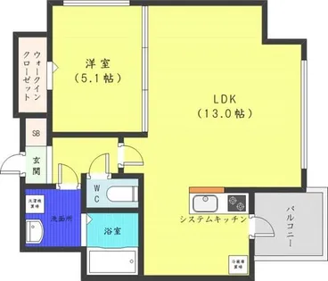 HS COURT 医大前【6階】の間取り