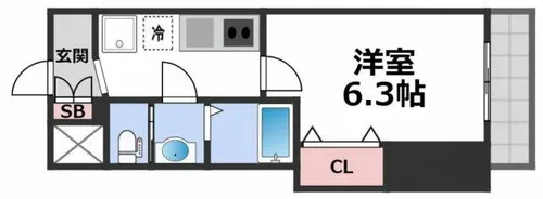 Luxe緑橋【4階】の間取り