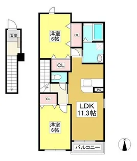 アイビーガーデンC【2階】の間取り