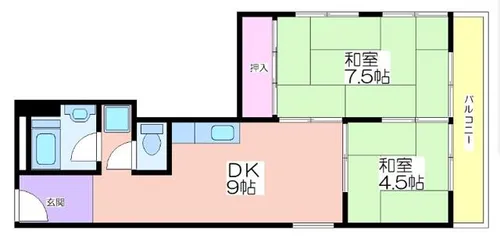 住吉団地10棟【11階】の間取り