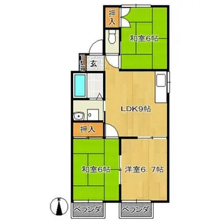 ロイヤルパレス21【201号室】の間取り