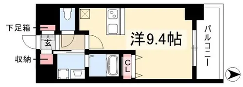 プレサンス名古屋駅前ヴェルロード【1203号室】の間取り