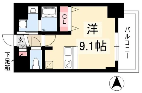 プレサンス名古屋駅前プラチナム【0706号室】の間取り
