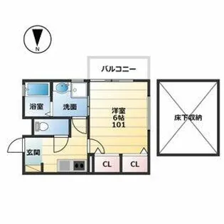プランドール森河内【101M号室】の間取り