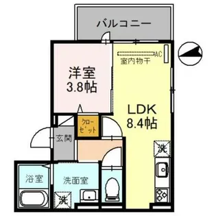 嵯峨フローリッシュ【3階】の間取り