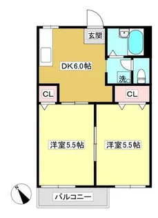 サニータウン七舗C【202号室】の間取り