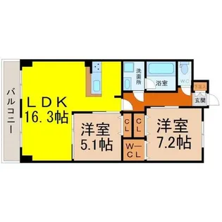 インペリアル南大高【1階】の間取り