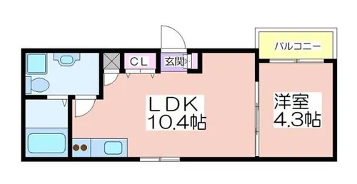 FmaisonGARDEN【201号室】の間取り