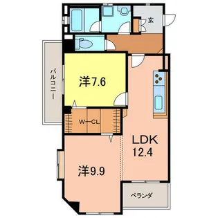 サンコートHANNOKI【103号室】の間取り