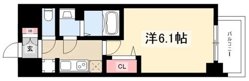 プレサンス広小路通 葵【707号室】の間取り