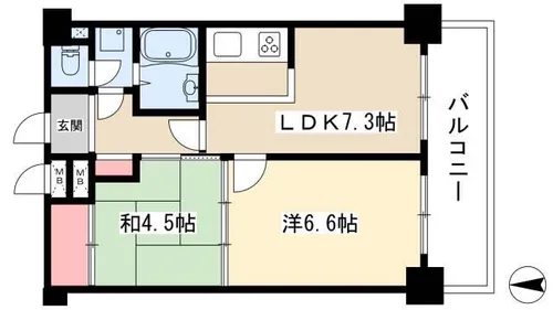ライオンズマンション東片端【4階】の間取り